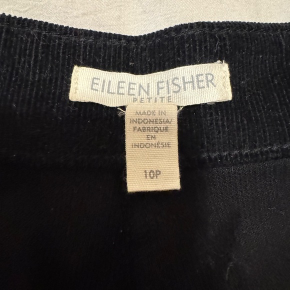 Eileen Fisher Petite corduroy black wide legged pants size 10P - Picture 3 of 5